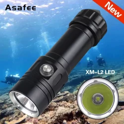 Asafee AF05D Lanterna led Tocha Subaquática 50 M Mergulho Lâmpada 4 Arquivo L2 dive Luz À Prova D'água Poder