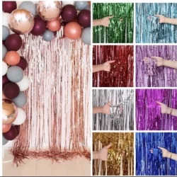KIT Cortina Metalizado para Festa 1mx2m painel decoração fita metalizada OFF