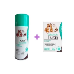 Tiuran com 125 ml + Sabonete 80g Duprat kit sarnas e fungos de caes