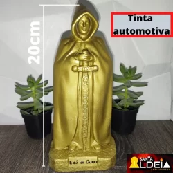 Imagem Exú do Ouro chama dinheiro gesso 20cm metalizado Umbanda Candomblé kimbanda