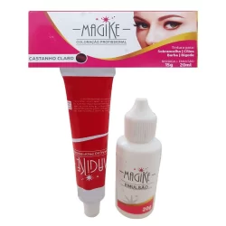 Tintura Para Sobrancelha Barba E Bigode Magike 15g Emulsao 20g Alta Cobertura De Pelos