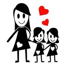 Adesivo Mãe e 2 Filhas