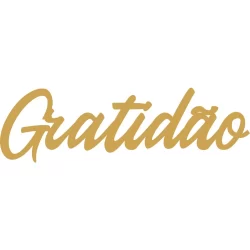 Palavra  Decorativa Gratidão em MDF 4mm para parede 40x12 cm