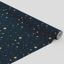 Tecido Estampado De Metro Estrelas Fundo Azul - 1,40m