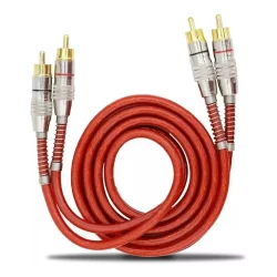 Cabo Rca De 1 Metro Blindado Conector Ouro Tech One Svart Vermelho - Som