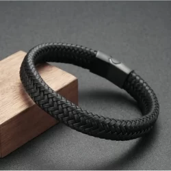 Moda Masculina Pulseira Magnética De Couro Trançado/Acessórios De Joalheria