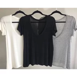 camiseta tshirt feminina basica minimalista preta branca cinza coloridas