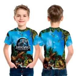 Camiseta Básica - Dino Azul