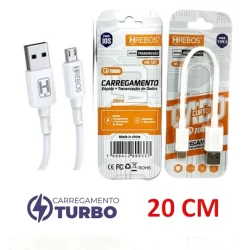 Cabo Hrebos MICRO USB V8 Carga E Dados Rápido 20cm Atacado