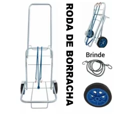 Carrinho de Carga Dobrável Portátil 100 kg Vendedor Ambulante Feira Malas Botijão de Cozinha Cooler - Elástico