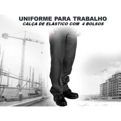 Calça De Elástico Uniforme Para Trabalho