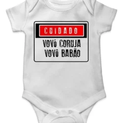 Body Personalizado Frase Cuidado Vovó Coruja Vovô Bobão