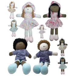 Boneca De Pano 35cm Princesa Vestido Estampas Diversas Antialergica Artesanal Menina Menino