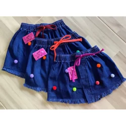 Kit 02 Saia jeans infantil bebê menina