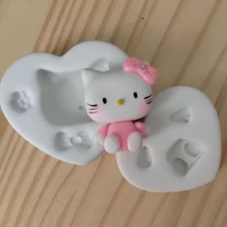 Molde de silicone para aplique de biscuit Hello Kit 1