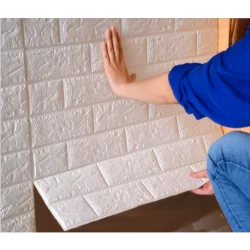 Kit 10 Peças Painel 3d Tijolo Alto Relevo Autocolante de Espuma Excelente Proteção para Crianças