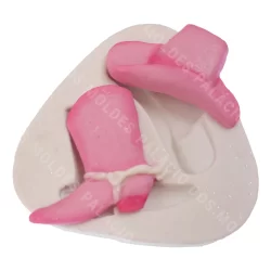 Molde De Silicone Cawboy Bota Chapéu Confeitaria Pasta Americana Envio Imediato