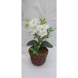 Arranjo Orquideas Mini Planta Artificial Decorativa Vaso