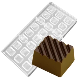 Forma De Chocolate/Bombom Quadrado Listras Reutilizável em Poliestireno