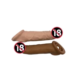 Capa Peniana Com Anel Escrotal Em Cyberskin 20cm