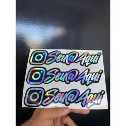 adesivo com seu instagram kit com 3 adesivos de 20cm
