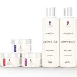KIT 5 Cronograma Capilar Shampoo Condicionador Máscaras Hidratação Nutrição Reconstrução ALPHAHALL