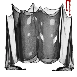 Rede Preta Decorativa para o Halloween Ambiente de Halloween Cortina Teia (120x200cm)
