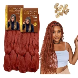 Kit 2 Cabelo Jumbo African Beauty 400g Fibra sintética Premium Kanekalon Crochet  para tranças