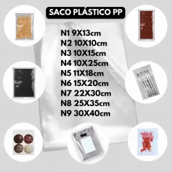 Saco Plástico PP Embalagem Transparente 9x13 10x10 10x15 10x25 11x18 15x20 22x30 25x35 30x40