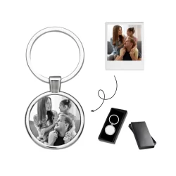 Chaveiro Redondo Personalizado Com Foto Aço Inox