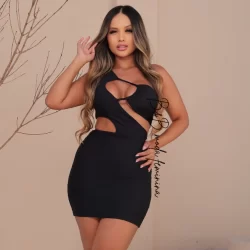 Vestido Nanda tubinho justo feminino modela o corpo moda gringa sexy