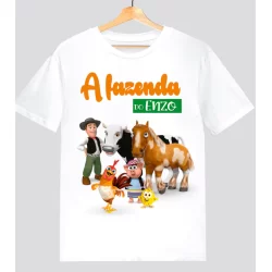 Camisa Camiseta Infantil Fazenda do Zenon Com Nome Adulto Infantil