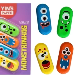 4 Peças Borracha Modelo Monstros Yins paper / Borrachas Fofas / Papelaria Fofa