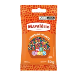 Confeito Figuras CONFETE Mil Cores 50g Mavalério