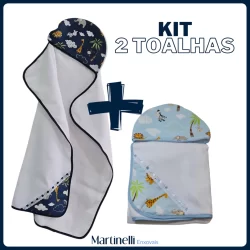 Kit Toalhas De Banho Bebe 2 Unidades Menino Menina 100% Algodão