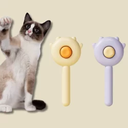 Escova Rasqueadeira Premium para Remoção de Pelo e Escovação de Cães e Gatos – Com Botão Auto Limpante, Cores Variadas