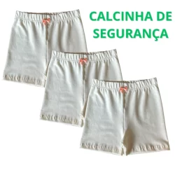 Kit 3 Calcinha Segurança Infantil Menina 2 a 12 Anos Cotton Algodão