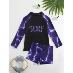 WD VEST Conjunto Infantil Masculino "Surf" com Estampa Elétrica - Estilo e Proteção J3103