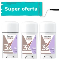 KIT C/3 DESODORANTE CREME REXONA CLINICAL FEM EXTRA DRY 58G 3UND