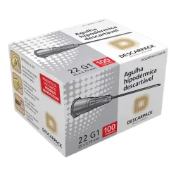 AGULHA HIPODERMICA DESCARTAVEL 25X0,70 CAIXA C/100