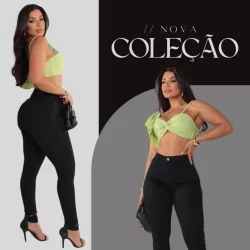 Calça Skinny Feminina de Sarja Preta - Prática e Confortável