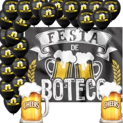 Kit Decoração Festa De Boteco Completa Tnt + Balões Chop Bar