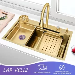 Cuba Cozinha Gourmet 304 Inox/ouro