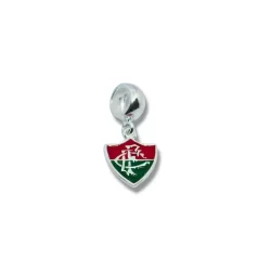 Pingente Berloque de Times do Futebol Brasileiro Fluminense em Prata 925 Original Resinados