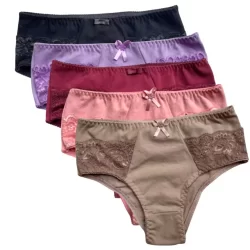 Kit 5 Calcinha Modeladora Ajustável Cinta Alta Segura Barriga Algodão Confortável