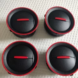 Kit 4 Difusor de Ar Saída de Ar Para Gol Saveiro G4 G5 G6 Botão e Aro Vermelho Pronta Entrega