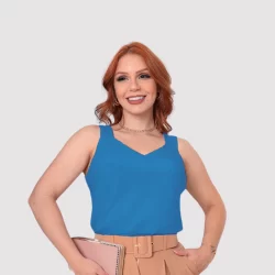 Blusa Regata Feminina  Alça larga Lisa Novidade