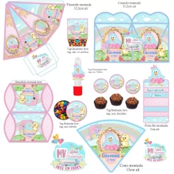 Kit festa GALINHA PINTADINHA 170 itens com nome e idade - Lembrancinhas Personalizadas - festa envio rapido