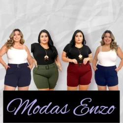 short feminino tecido malha crepe plus size G1 G2 G3 CON CINTO
