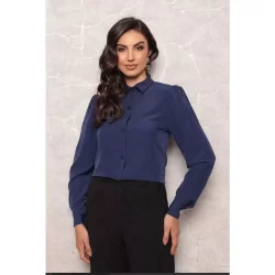 W129 Camisa social feminina manga longa Lisa moda feminina